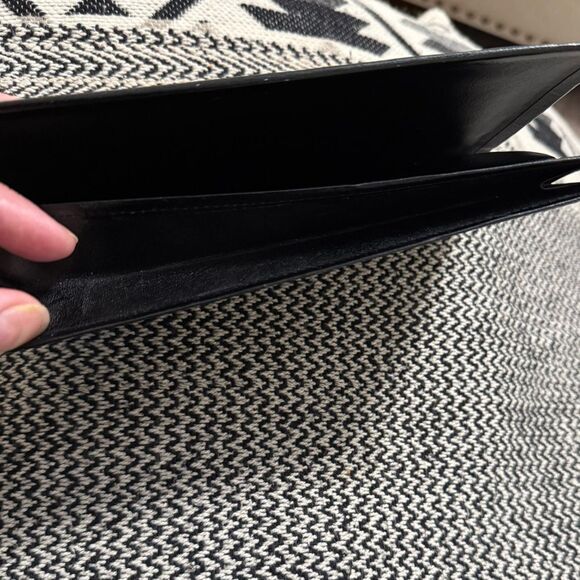 Japanese Silk & Leather Portfolio Clutch Wallet w/Kiss-lock Coin Pocket - Picture 7 of 10